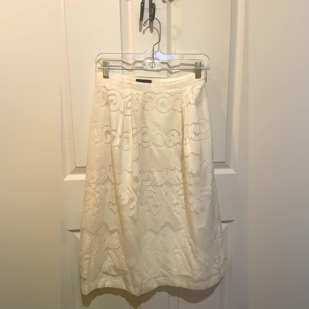 JCrew white midi skirt size 2